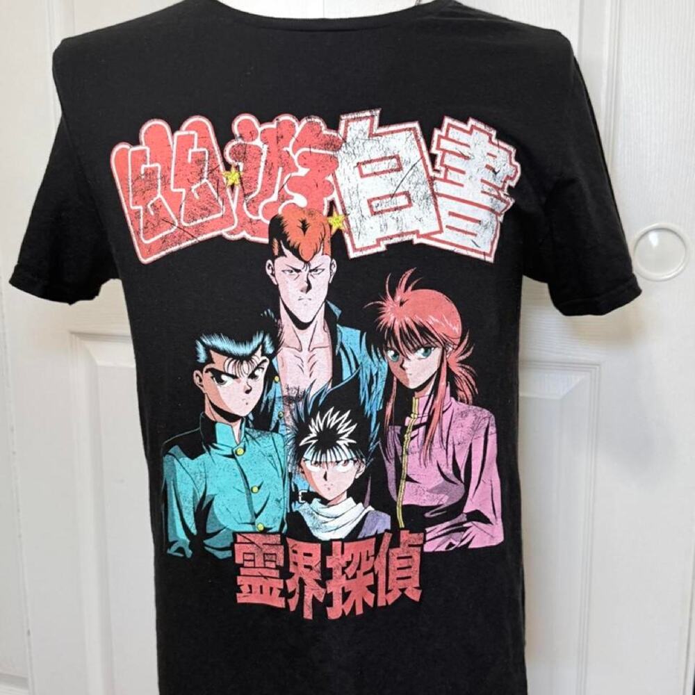 Yu Yu Hakusho Anime Graphic Tee Black Size M Retro Manga
